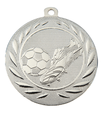 zilveren voetbal medaille