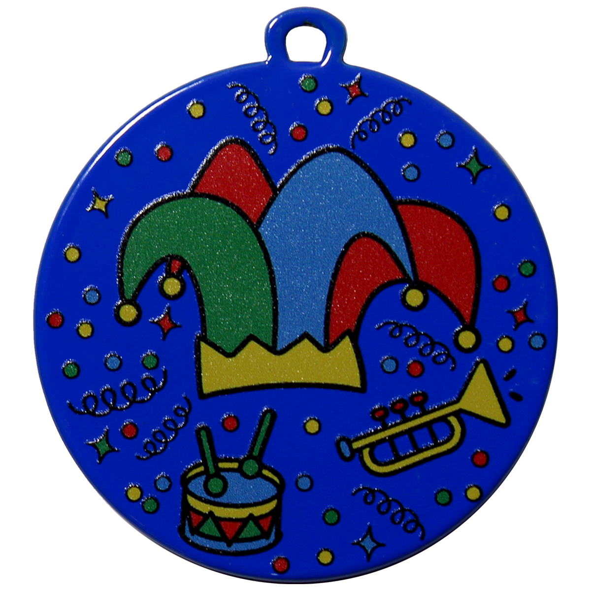 Carnavals Medaille blauw met Narrenhoed 50mm