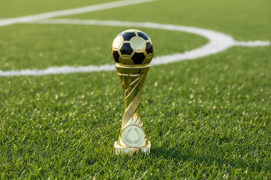 Gouden Voetbalbeker met Voetbal 16-19-23-27 cm