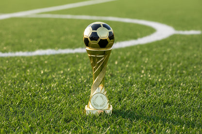 Gouden Voetbalbeker met Voetbal 16-19-23-27 cm