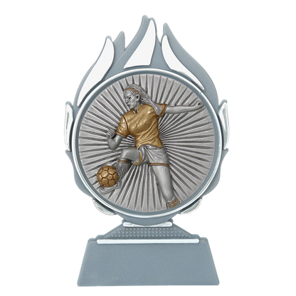 Dames Voetbal Trofee met Resin Schijf 13,5 cm