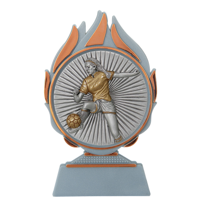 Dames Voetbal Trofee met Resin Schijf 13,5 cm